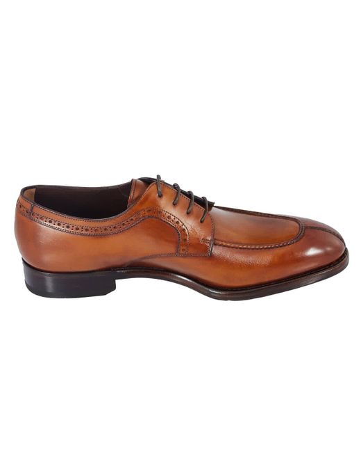 Ferragamo Brown Tullio Leather Derby Shoes for men