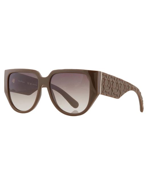 Ferragamo Brown Grey Gradient Browline Sunglasses Sf1088se 324 57