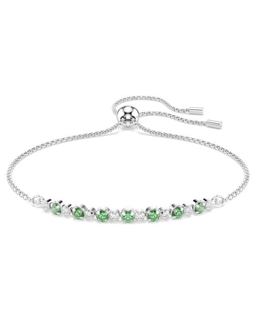 Swarovski Metallic Matrix Bracelet, Round Cut, Rhodium Plated