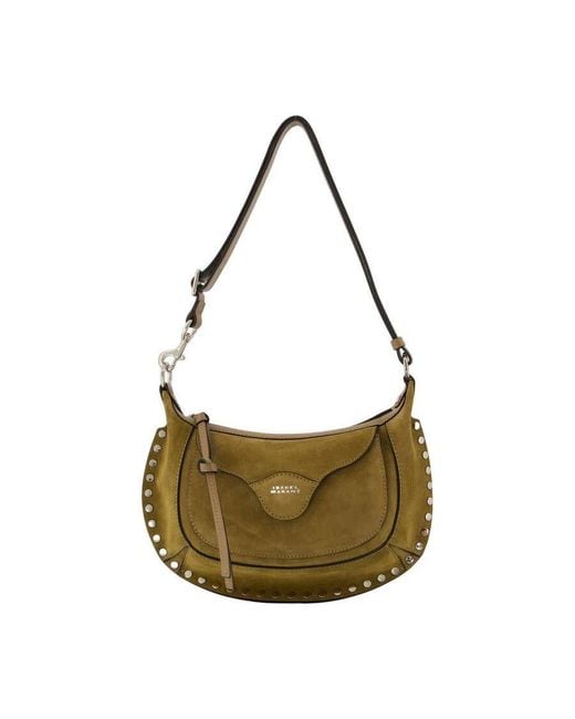 Isabel Marant Metallic Moon Pocket Shoulder Bag Khaki