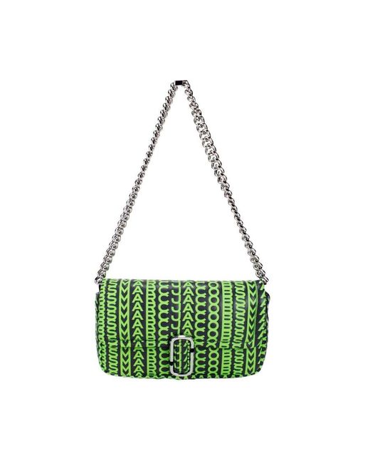 Marc Jacobs Green Monogram Leather Shoulder Bag