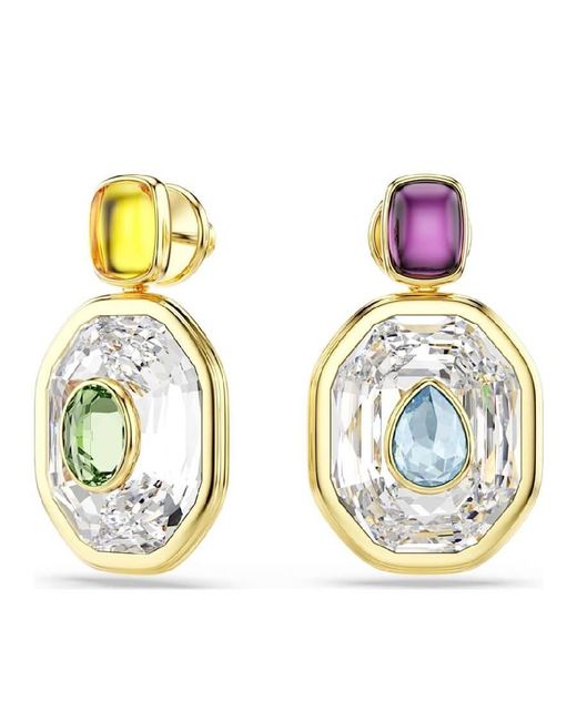 Swarovski Blue Chroma Multicolored-Pated Drop Earrings
