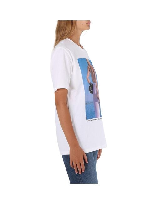 Wolford White Ladies Short-Sleeve Newton Cotton T-Shirt