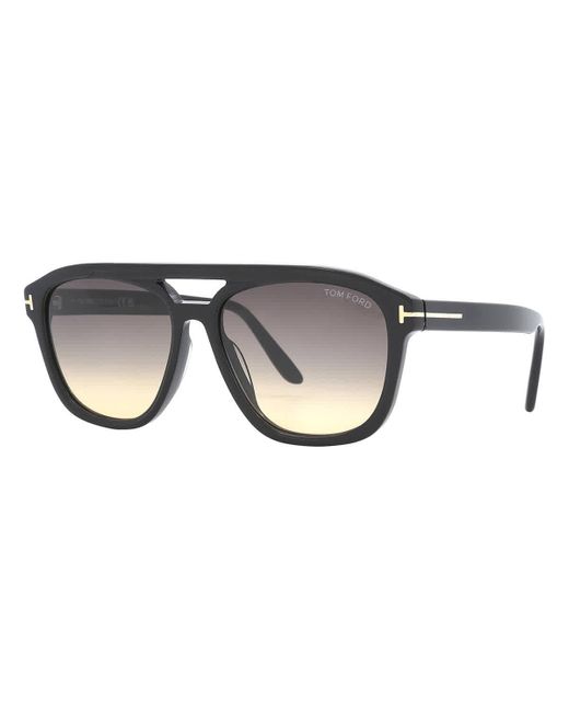Tom Ford Gray Gerrard Gradient Smoke Pilot Sunglasses Ft0776 01b 56 for men