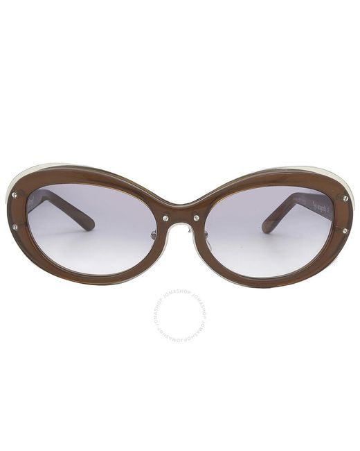 Yohji Yamamoto Brown X Linda Farrow Blue Grey Gradient Oval Sunglasses Yyh Dragonfly-c2