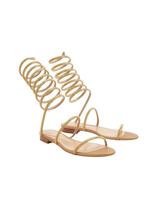 Rene Caovilla Metallic Rene Caovilla Supercleo Jeweled Crystal Flat Sandals