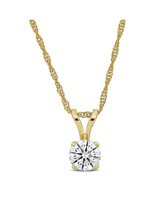 Created Forever Metallic 3/4Ct Tw Lab-Grown Diamond Solitaire Pendant With Chain