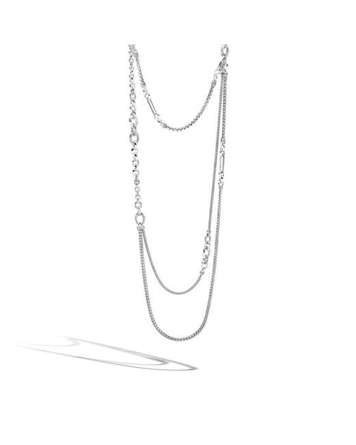 John Hardy Metallic Remix Hero Transformable Sterling Necklace 34"