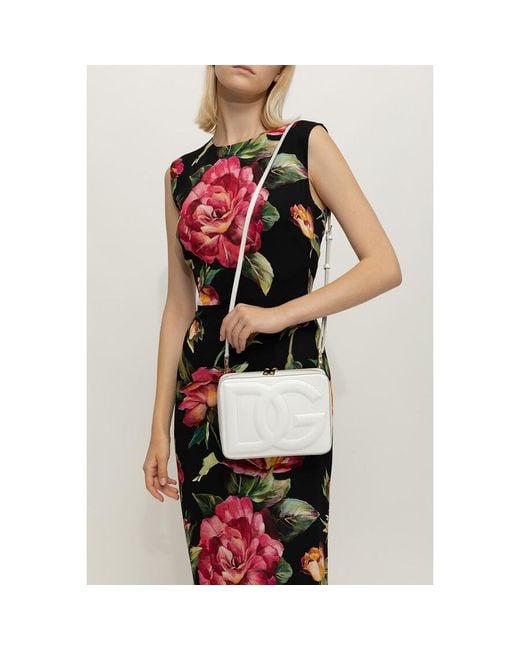 Dolce & Gabbana White Dolce & Gabbana Leather Shoulder Bag With Logo