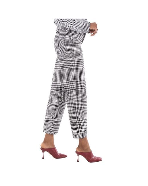 Burberry Gray Monochrome Vintage Check Trousers, Brand Size 6 Us