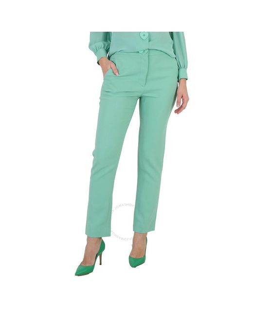Moschino Green Light Heart-button Tailored Trousers