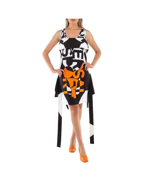 Burberry Orange Ladies Slogan Print Sleeveless Cotton Dress, Brand Size 6 (Us