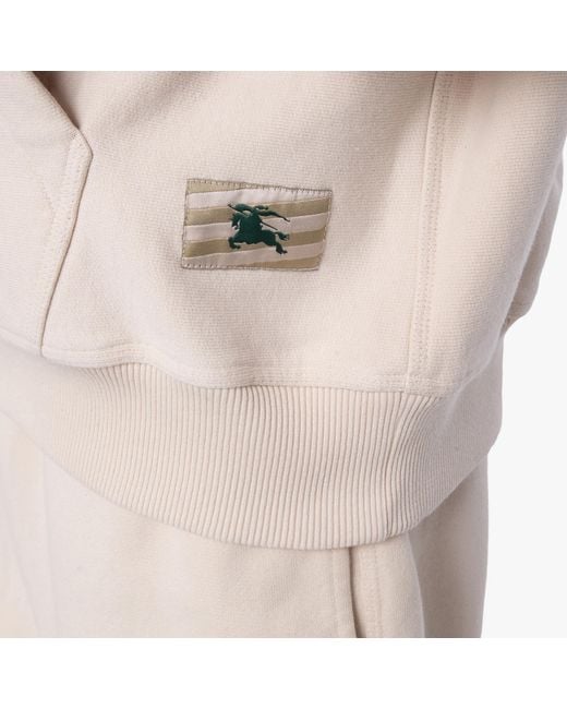 Burberry Natural Ekd Cotton Jersey Hoodie for men