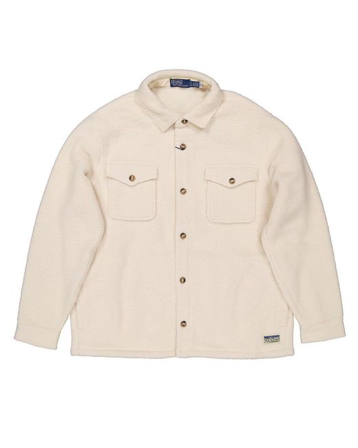 Polo Ralph Lauren White Fleece Overshirt for men