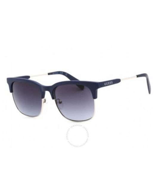 Guess Factory Blue Gradient Rectangular Sunglasses Gf0225 91w 54 for men