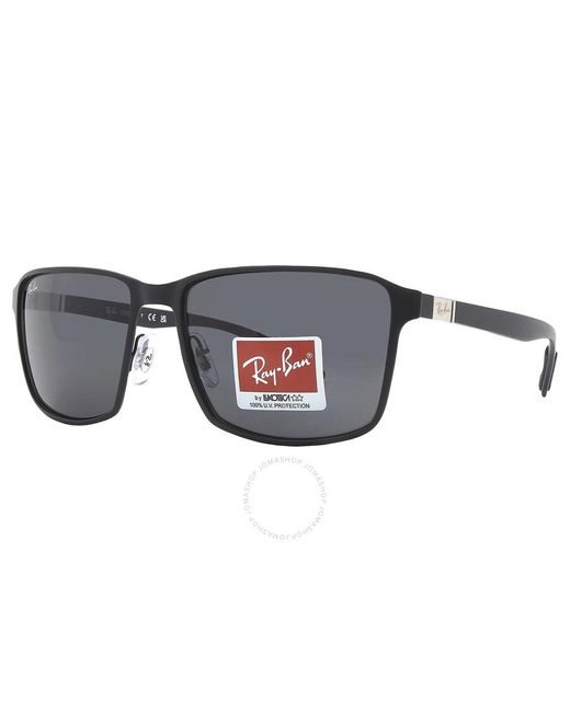 Ray-Ban Black Grey Square Sunglasses Rb3721 186/87 59