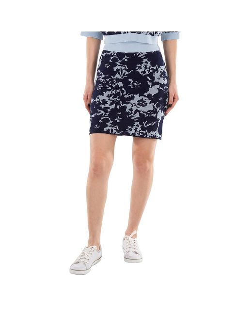 KENZO Blue All-Over Flower Camo Skirt