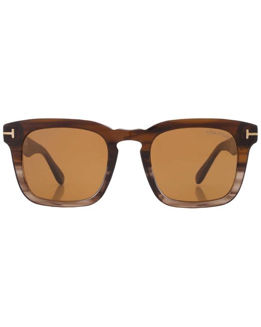 Tom Ford Black Dax Brown Square Sunglasses for men