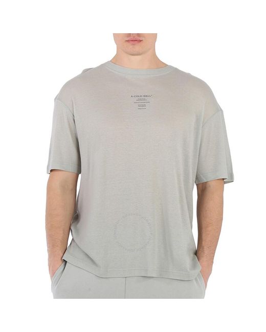 A_COLD_WALL* Gray Artisan Crewneck Logo T-shirt for men