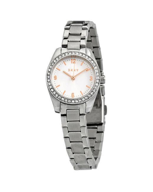 DKNY Metallic Nolita Quartz Crystal Silver Dial Watch