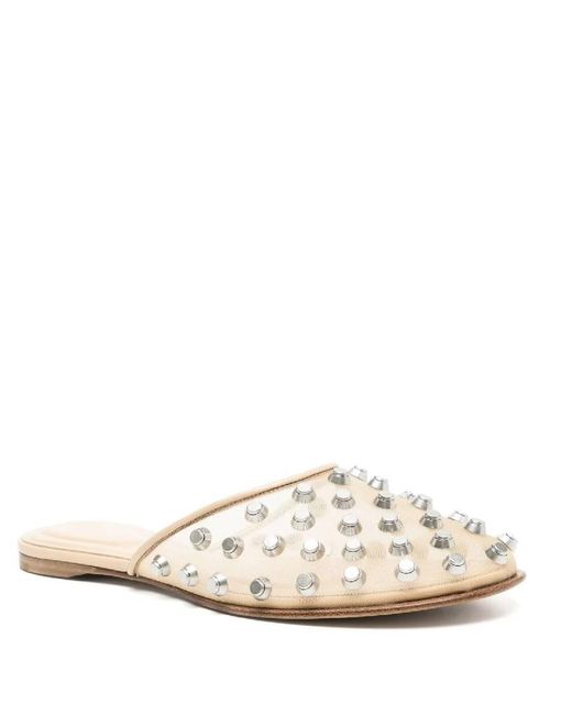 Alexander Wang Natural T By Rhodes Stud Embellished Slippers, Brand Size 39 Us