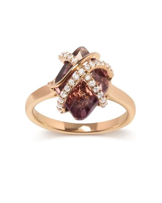 Haus of Brilliance Pink 14K Rose 1/5 Cttw Diamond Wrapped 15X15 Mm Amethyst Cocktail Ring (G-H, Si1-Si2)