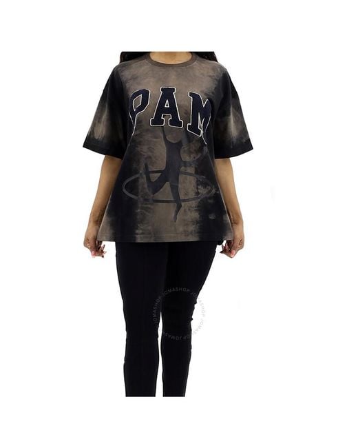 Pam Black Disc Man Tie-dye Print T-shirt