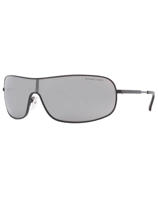 Michael Kors Gray Aix Dark Grey Solid Mirrored Rectangular Sunglasses Mk1139 10056g 38