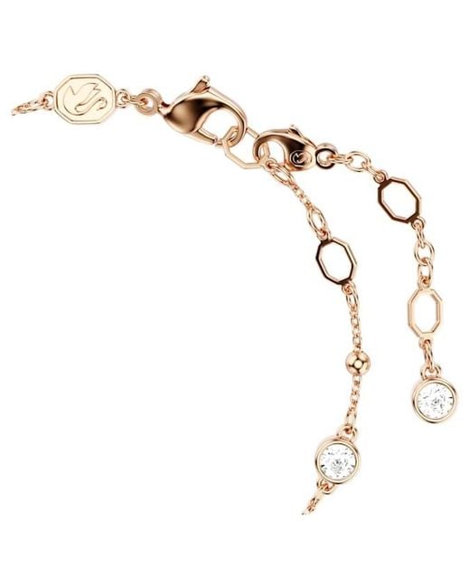 Swarovski Metallic Rose-Tone Plated Round Cut Imber Bracelet