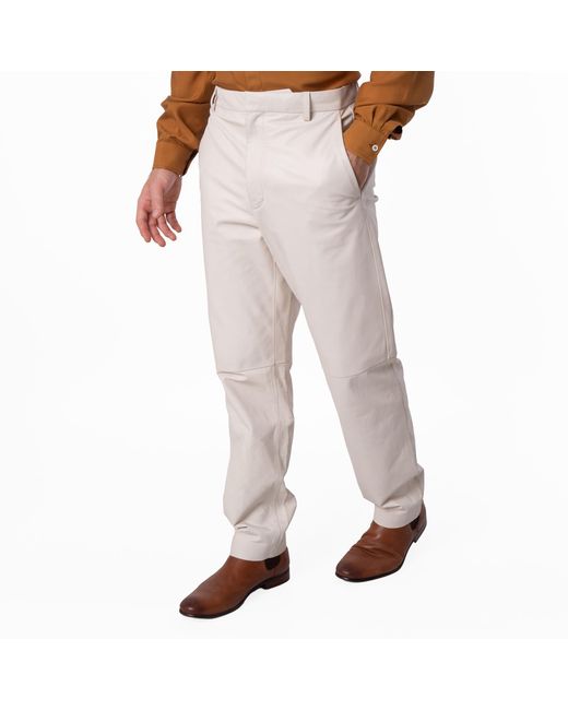 Bally Natural Light Bone Leather Trousers for men