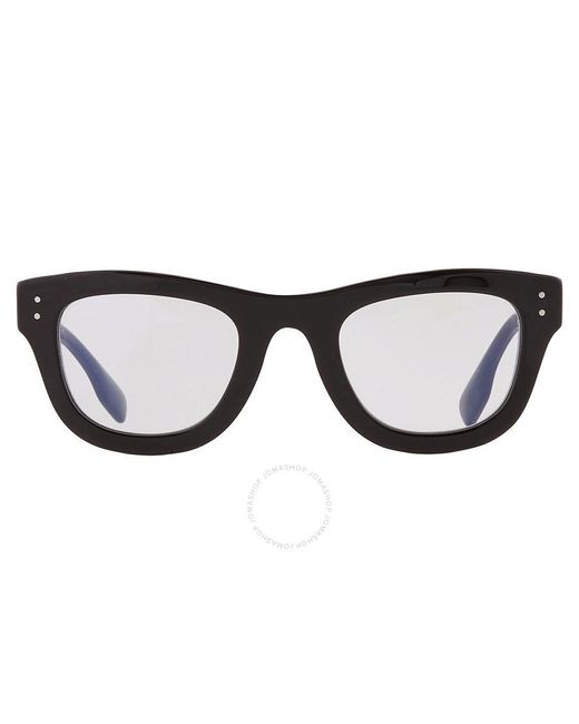 Burberry Black Sidney Clear Blue Light Filter Rectangular Sunglasses Be4352 3001sb 49 for men