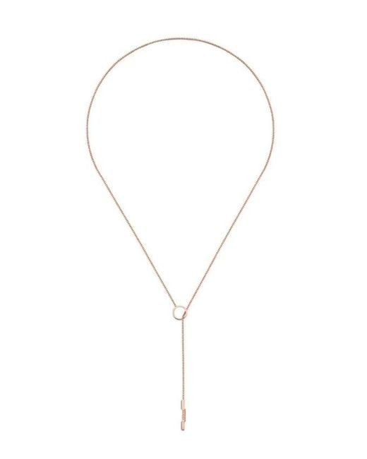 Gucci Metallic Link To Love Lariat Rose Necklace