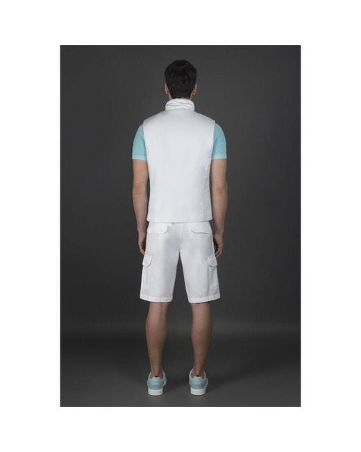 Moorer Blue Sleeveless Zip-Up Vest for men