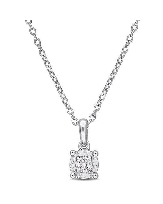 Created Forever Metallic 1/10 Ct Tw Lab-Grown Diamond Solitaire Pendant With Chain