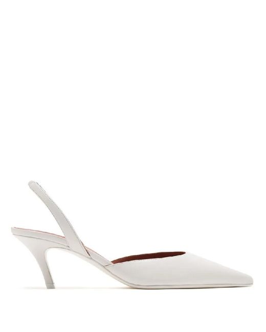 AMINA MUADDI White Sofia Sling Leather Pumps