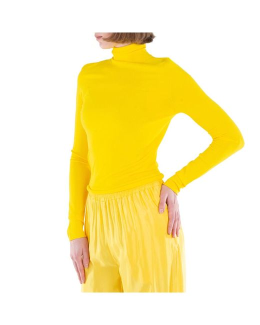 Acne Yellow Turtleneck Long Sleeve Top