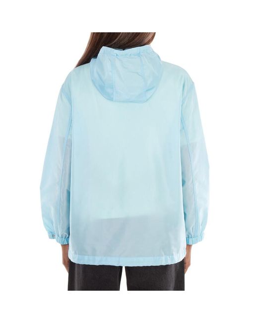 Burberry Blue Etton Ekd Applique Nylon Jacket, Brand Size 10 Us