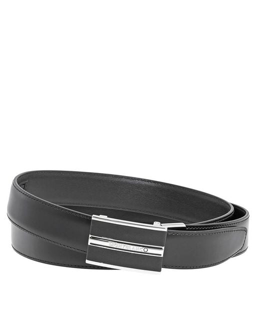 Montblanc Black Classic Line Smooth Leather Belt for men