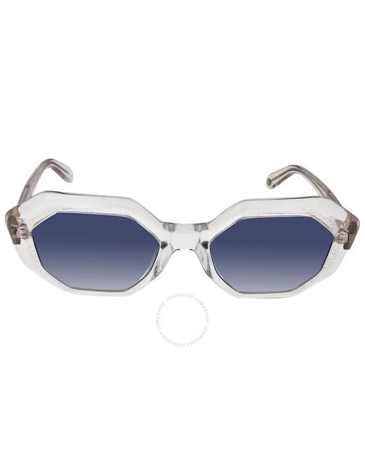 Garrett Leight Blue Jaqueline Semi Flat Ultra Marine Gradient Geometric Sunglasses 2063 Svst/sfulmg 50