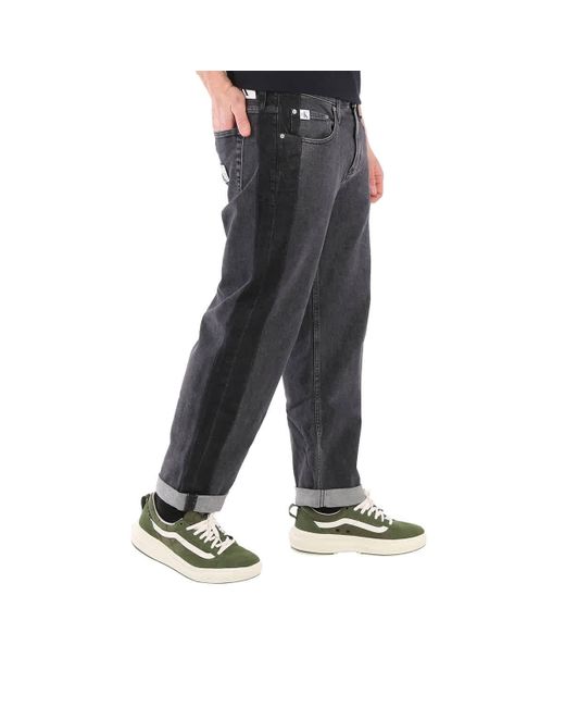 Calvin Klein Black 90s Straight Two-tone Denim Jeans for men