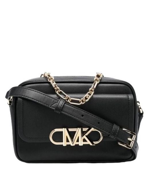 Michael Kors Black Medium Parker Leather Crossbody Bag