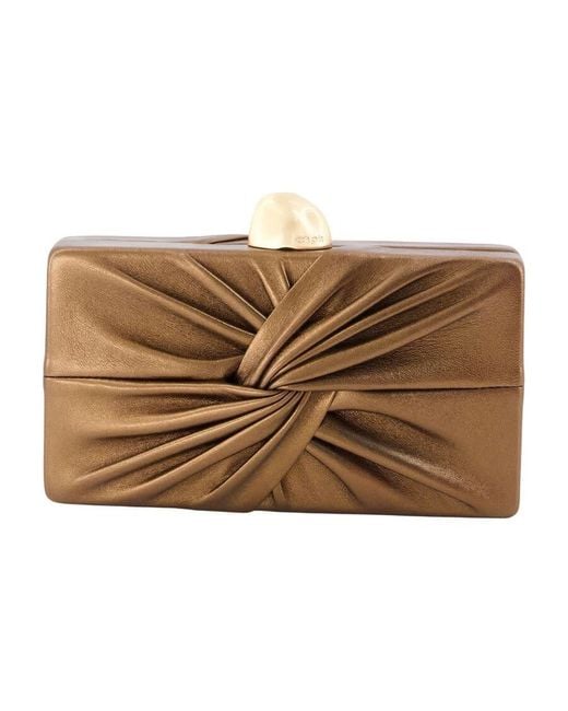 Cult Gaia Brown Lisse Clutch