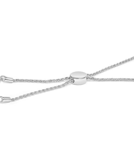 Haus of Brilliance Metallic 925 Sterling 1/6 Cttw Diamond X And O Bolo Bracelet