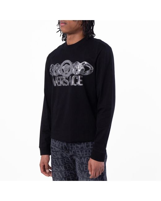 Versace Black Medusa On Chain T-Shirt for men
