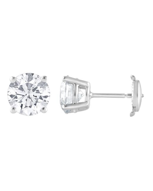 Brilliant Diamond Metallic 14Kt 3.00 Carat Round Cut Lab Grown Diamond Stud Earrings For for men