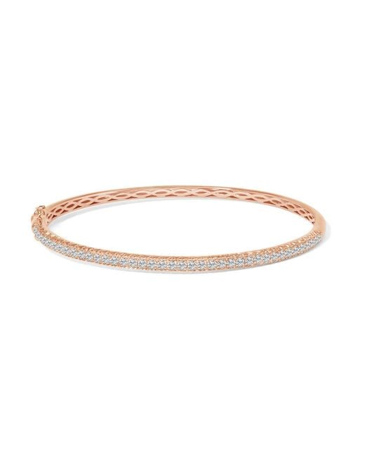 Haus of Brilliance Metallic 14K Rose 1.00 Cttw Half Eternity Diamond Bangle Bracelet (G-H Color, Si2-I1 Clarity)