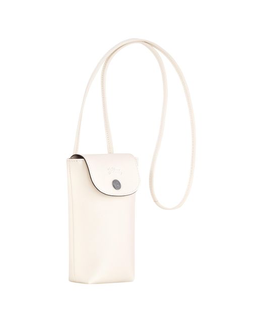Longchamp White Le Pliage Xtra Phone Case With Leather Lace