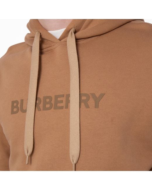 Burberry Brown Ansdell Logo Print Cotton Hoodie for men