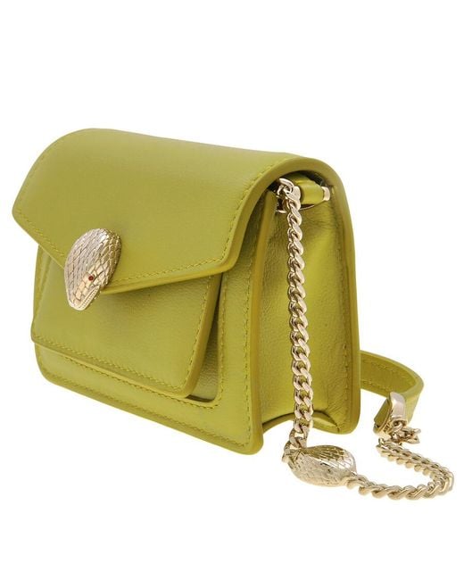 BVLGARI Green Serpenti Forever Leather Micro Bag