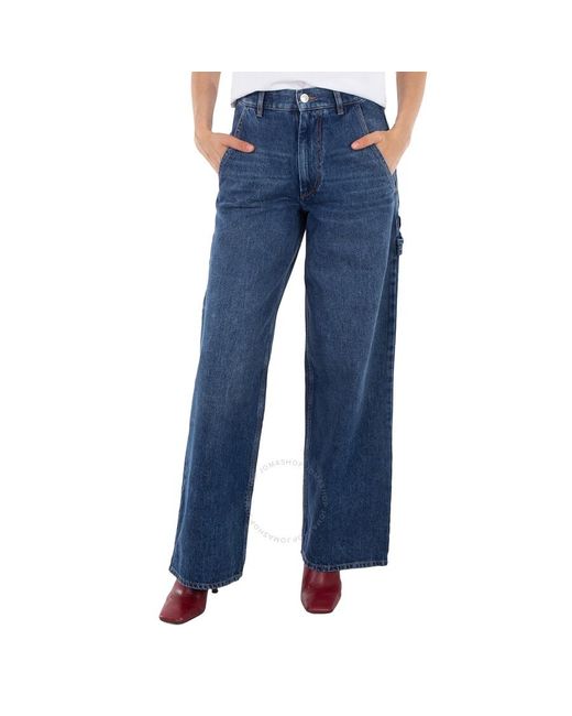 Isabel Marant Blue Solene Loose Fit Denim Jeans, Brand Size 36 (Us